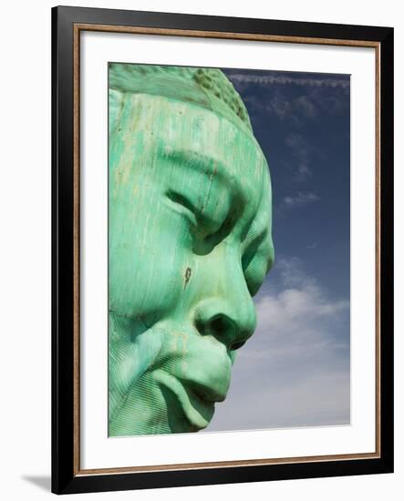 Bust of Jazz Great Charlie Yardbird Parker, Historic Jazz District, Kansas City, Missouri, USA-Walter Bibikow-Framed Photographic Print