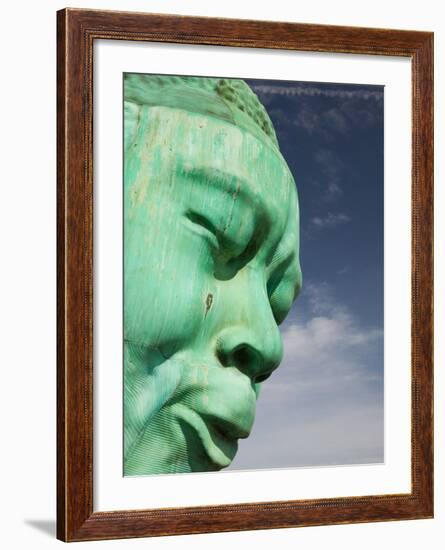 Bust of Jazz Great Charlie Yardbird Parker, Historic Jazz District, Kansas City, Missouri, USA-Walter Bibikow-Framed Photographic Print