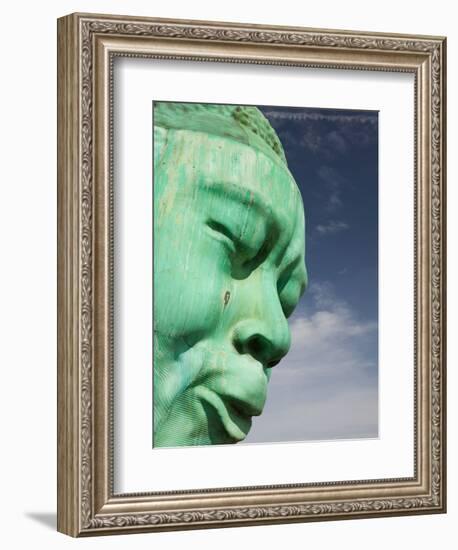 Bust of Jazz Great Charlie Yardbird Parker, Historic Jazz District, Kansas City, Missouri, USA-Walter Bibikow-Framed Photographic Print