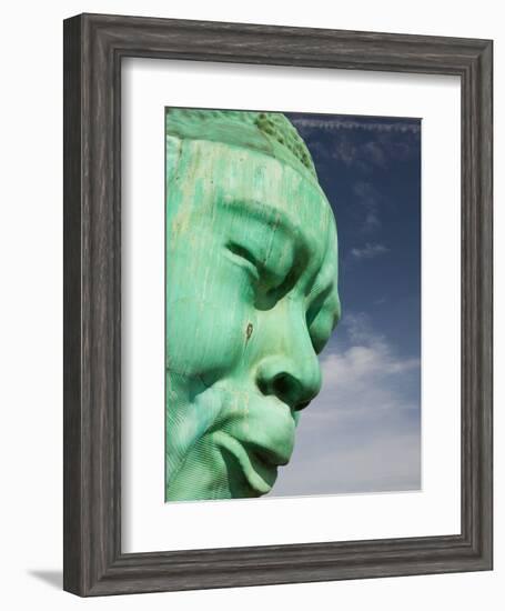 Bust of Jazz Great Charlie Yardbird Parker, Historic Jazz District, Kansas City, Missouri, USA-Walter Bibikow-Framed Photographic Print