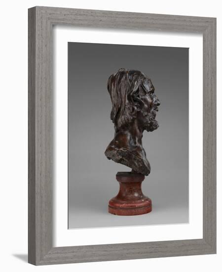 Bust of John the Baptist, 1880 (Bronze)-Auguste Rodin-Framed Giclee Print