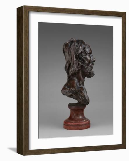 Bust of John the Baptist, 1880 (Bronze)-Auguste Rodin-Framed Giclee Print