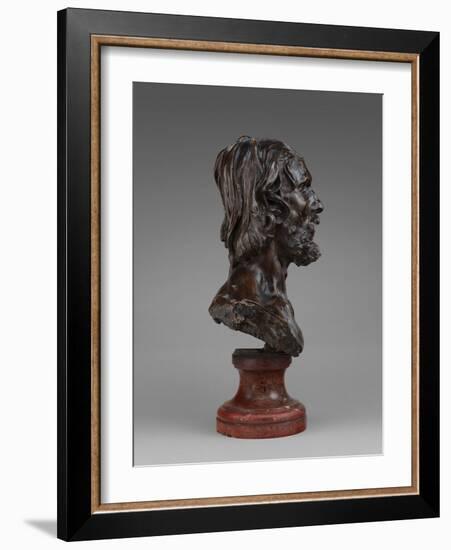 Bust of John the Baptist, 1880 (Bronze)-Auguste Rodin-Framed Giclee Print