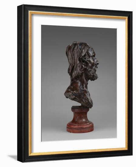 Bust of John the Baptist, 1880 (Bronze)-Auguste Rodin-Framed Giclee Print