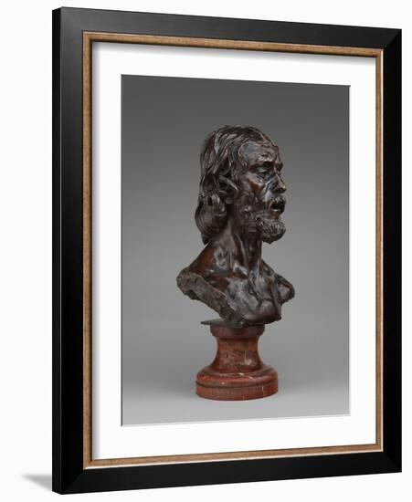 Bust of John the Baptist, 1880 (Bronze)-Auguste Rodin-Framed Giclee Print