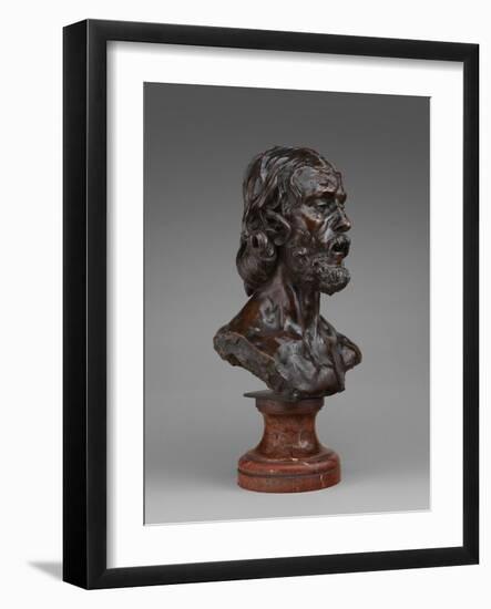 Bust of John the Baptist, 1880 (Bronze)-Auguste Rodin-Framed Giclee Print