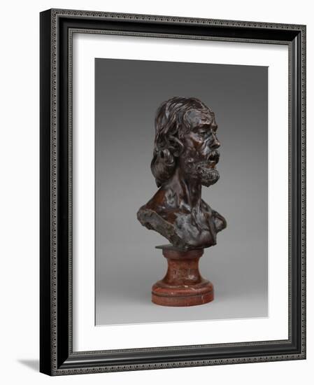 Bust of John the Baptist, 1880 (Bronze)-Auguste Rodin-Framed Giclee Print