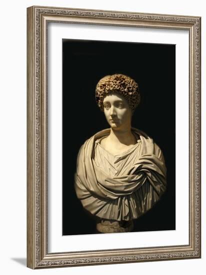 Bust of Julia the elder, daughter of Emperor Augustus (39 BC - 14 AD)-Werner Forman-Framed Giclee Print