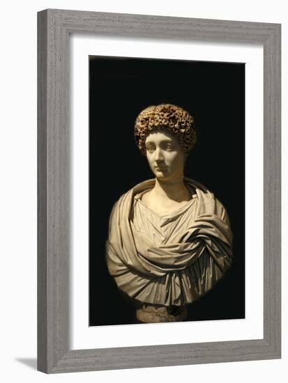 Bust of Julia the elder, daughter of Emperor Augustus (39 BC - 14 AD)-Werner Forman-Framed Giclee Print