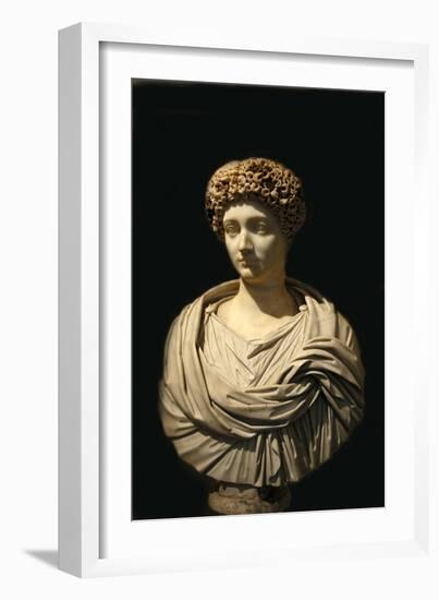 Bust of Julia the elder, daughter of Emperor Augustus (39 BC - 14 AD)-Werner Forman-Framed Giclee Print