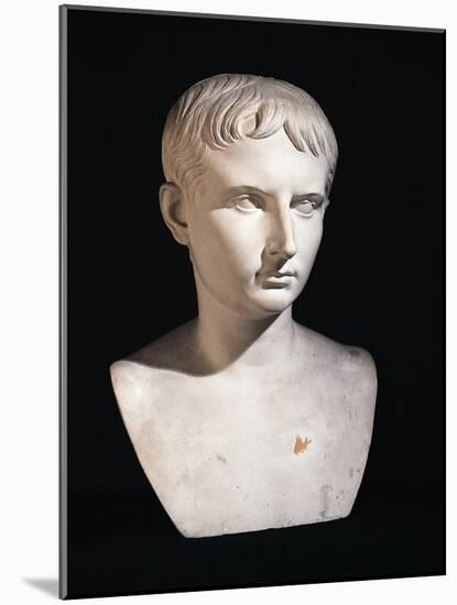 Bust of Julius Caesar as Boy, from Leiden, Netherlands B.C.-null-Mounted Giclee Print