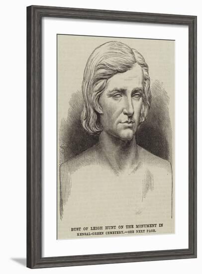 Bust of Leigh Hunt on the Monument in Kensal-Green Cemetery-null-Framed Giclee Print