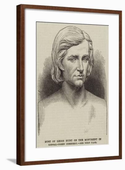 Bust of Leigh Hunt on the Monument in Kensal-Green Cemetery-null-Framed Giclee Print
