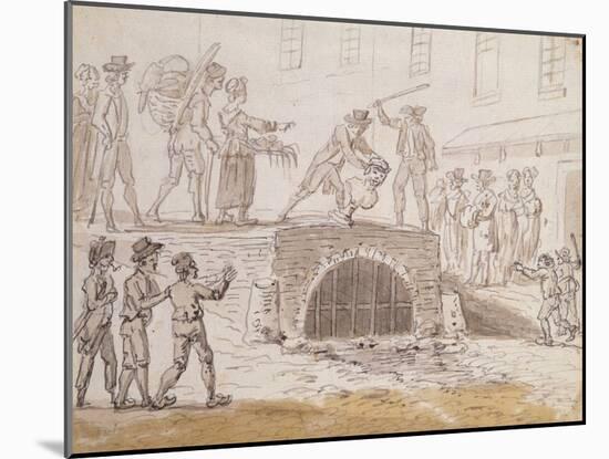 Bust of Marat Thrown in a Sewer, 5Th February 1795 (W/C on Paper)-French School-Mounted Giclee Print