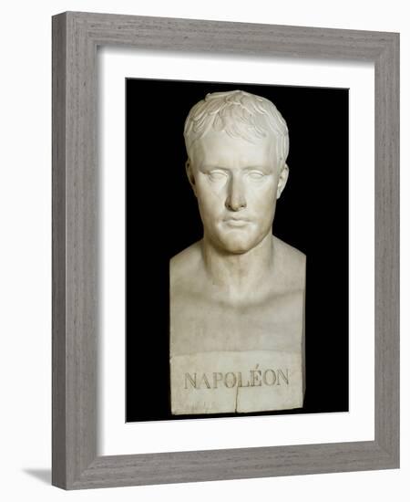 Bust of Napoleon Bonaparte - Marble Sculpture, 18Th-19Th Century-Antonio Canova-Framed Giclee Print