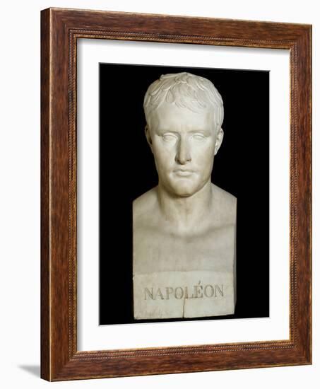 Bust of Napoleon Bonaparte - Marble Sculpture, 18Th-19Th Century-Antonio Canova-Framed Giclee Print