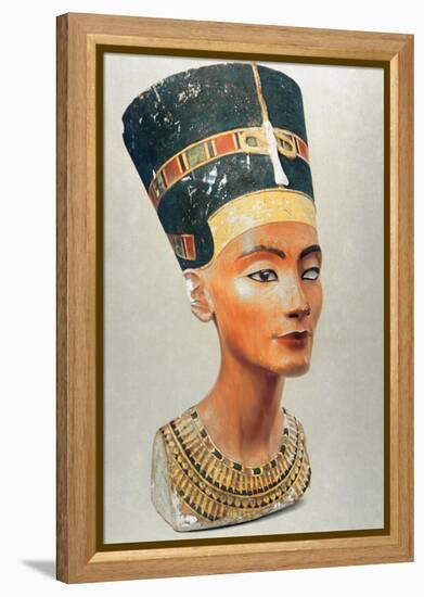 Bust of Nefertiti, Queen and Wife of the Ancient Egyptian Pharaoh Akhenaten (Amenhotep I)-null-Framed Premier Image Canvas