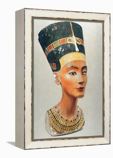 Bust of Nefertiti, Queen and Wife of the Ancient Egyptian Pharaoh Akhenaten (Amenhotep I)-null-Framed Premier Image Canvas