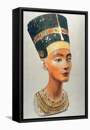 Bust of Nefertiti, Queen and Wife of the Ancient Egyptian Pharaoh Akhenaten (Amenhotep I)-null-Framed Premier Image Canvas