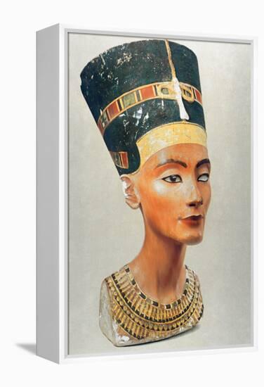 Bust of Nefertiti, Queen and Wife of the Ancient Egyptian Pharaoh Akhenaten (Amenhotep I)-null-Framed Premier Image Canvas