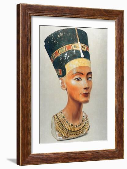 Bust of Nefertiti, Queen and Wife of the Ancient Egyptian Pharaoh Akhenaten (Amenhotep I)-null-Framed Photographic Print