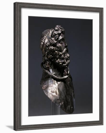 Bust of Philip II of Macedon, Hellenistic Bust in Silver BC-null-Framed Giclee Print