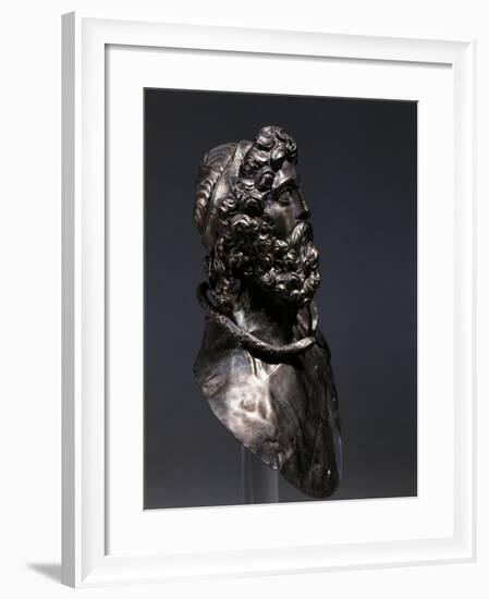 Bust of Philip II of Macedon, Hellenistic Bust in Silver BC-null-Framed Giclee Print