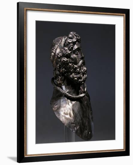 Bust of Philip II of Macedon, Hellenistic Bust in Silver BC-null-Framed Giclee Print