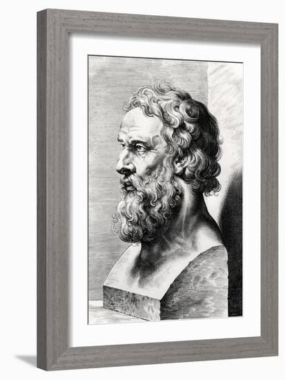 Bust of Plato (circa 427-circa 348 BC) Engraved by Lucas Emil Vorsterman (1595-1675)-Peter Paul Rubens-Framed Giclee Print