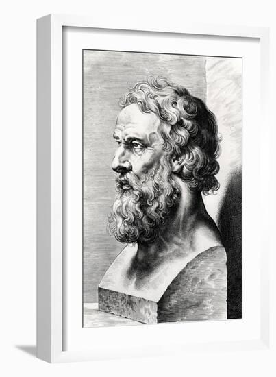 Bust of Plato (circa 427-circa 348 BC) Engraved by Lucas Emil Vorsterman (1595-1675)-Peter Paul Rubens-Framed Giclee Print