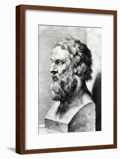 Bust of Plato (circa 427-circa 348 BC) Engraved by Lucas Emil Vorsterman (1595-1675)-Peter Paul Rubens-Framed Giclee Print