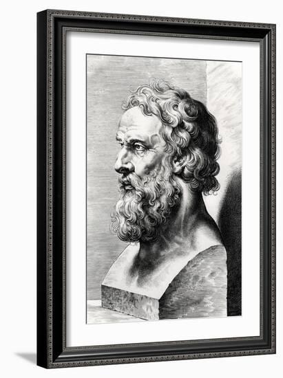 Bust of Plato (circa 427-circa 348 BC) Engraved by Lucas Emil Vorsterman (1595-1675)-Peter Paul Rubens-Framed Giclee Print