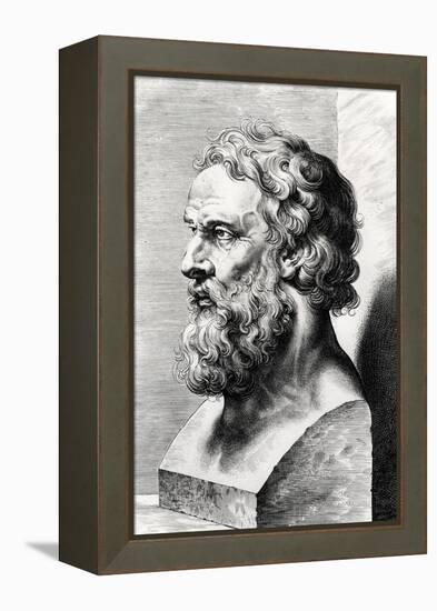 Bust of Plato (circa 427-circa 348 BC) Engraved by Lucas Emil Vorsterman (1595-1675)-Peter Paul Rubens-Framed Premier Image Canvas