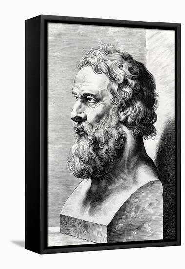 Bust of Plato (circa 427-circa 348 BC) Engraved by Lucas Emil Vorsterman (1595-1675)-Peter Paul Rubens-Framed Premier Image Canvas