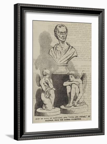 Bust of Pope, by Roubiliac, and Cupid and Psyche, by Flaxman, from the Rogers Collection-null-Framed Giclee Print