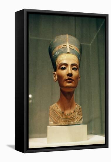 Bust of Queen Nefertiti, Front View, from the Studio of the Sculptor Thutmose at Tell El-Amarna-Egyptian 18th Dynasty-Framed Premier Image Canvas