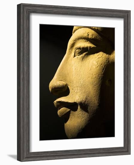 Bust of the 18th Dynasty Pharoah Akhenaten in the National Museum in Alexandria, Egypt-Julian Love-Framed Photographic Print