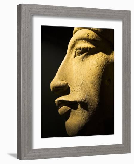 Bust of the 18th Dynasty Pharoah Akhenaten in the National Museum in Alexandria, Egypt-Julian Love-Framed Photographic Print