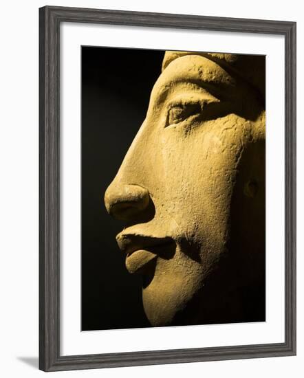 Bust of the 18th Dynasty Pharoah Akhenaten in the National Museum in Alexandria, Egypt-Julian Love-Framed Photographic Print