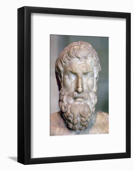 Bust of the Greek philosopher Epicurus, c3rd century BC. Artist: Unknown-Unknown-Framed Photographic Print