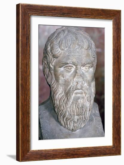 Bust of the Greek philosopher Plato, 4th century BC. Artist: Unknown-Unknown-Framed Giclee Print