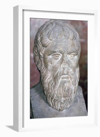 Bust of the Greek philosopher Plato, 4th century BC. Artist: Unknown-Unknown-Framed Giclee Print