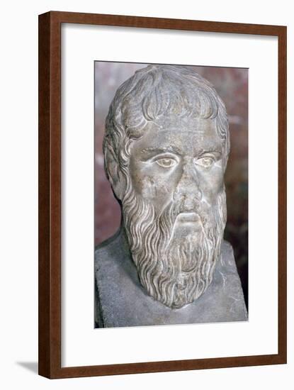 Bust of the Greek philosopher Plato, 4th century BC. Artist: Unknown-Unknown-Framed Giclee Print