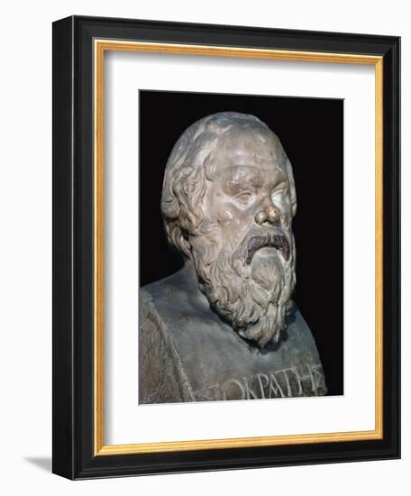 Bust of the Greek philosopher Socrates, 5th century BC. Artist: Unknown-Unknown-Framed Giclee Print