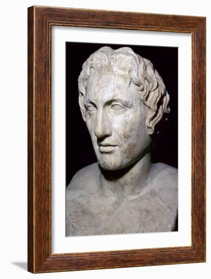 Bust of the Macedonian General Alexander the Great. Artist: Lysippos-Lysippos-Framed Giclee Print