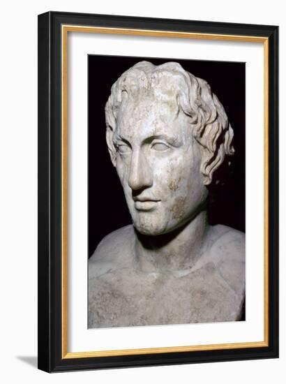 Bust of the Macedonian General Alexander the Great. Artist: Lysippos-Lysippos-Framed Giclee Print