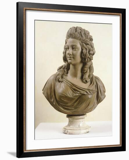 Bust of Young Woman, by Augustin Pajou-null-Framed Giclee Print