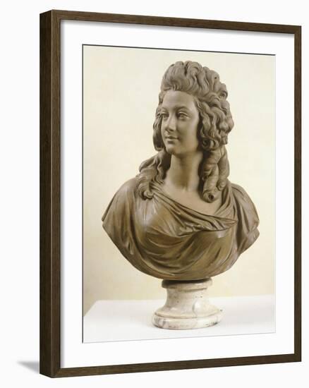 Bust of Young Woman, by Augustin Pajou-null-Framed Giclee Print