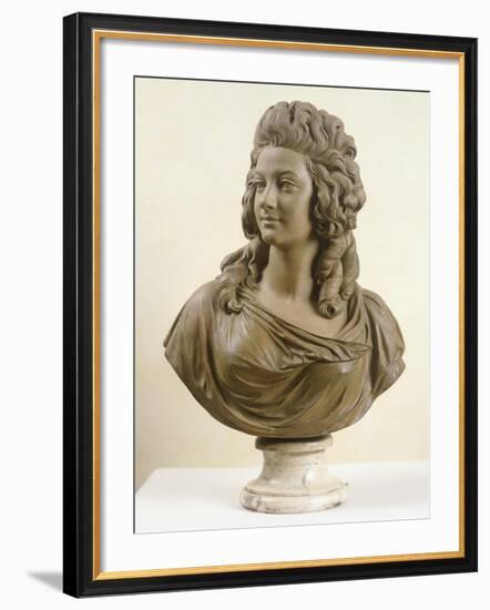 Bust of Young Woman, by Augustin Pajou-null-Framed Giclee Print