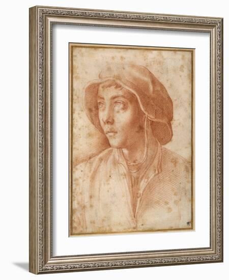 Bust Portrait of a Boy Wearing a Cap-Francesco De Rossi Salviati Cecchino-Framed Giclee Print